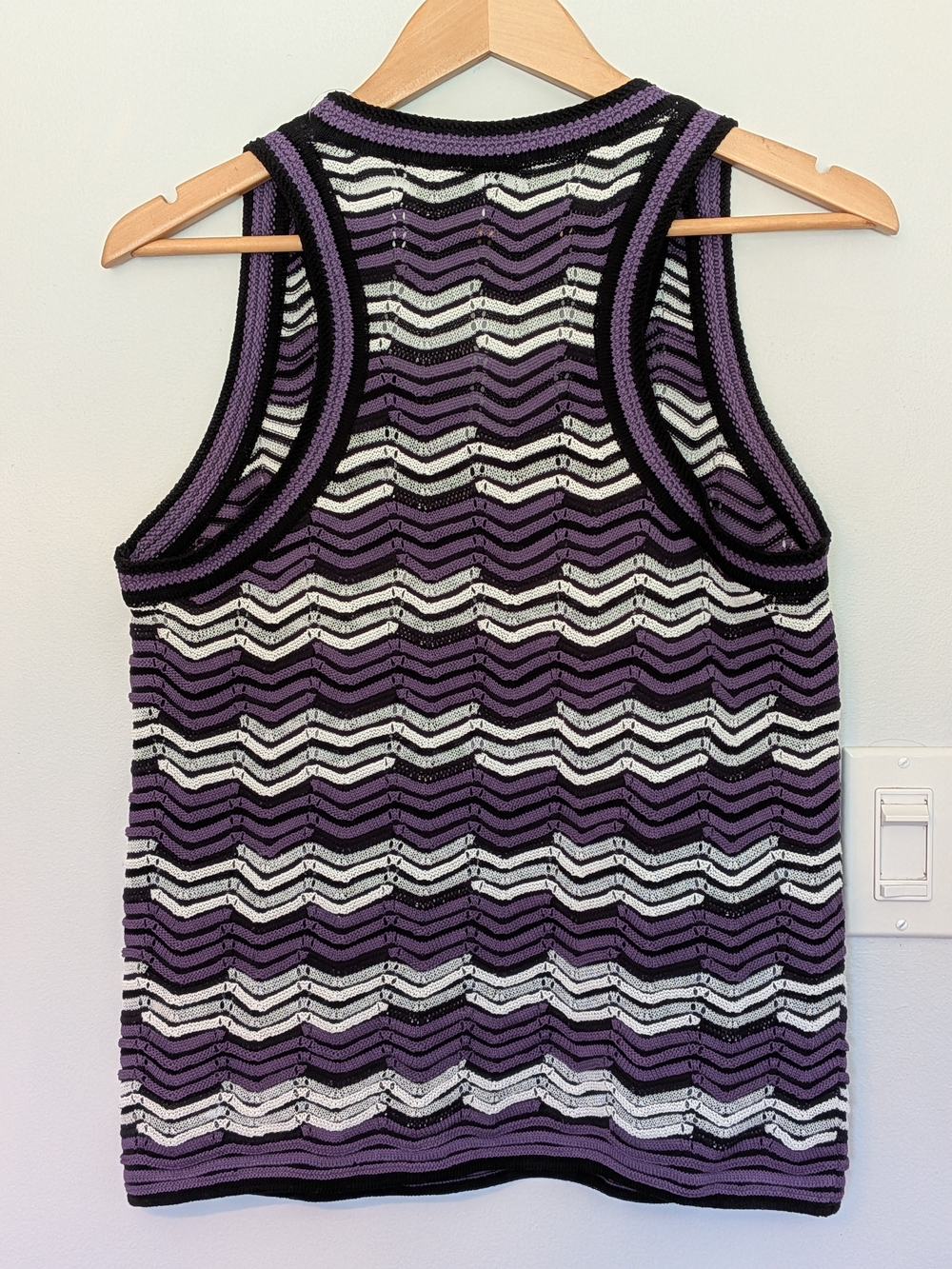 Missoni Purple, Black & White Striped Knit Tank Top - Picture 5 of 11